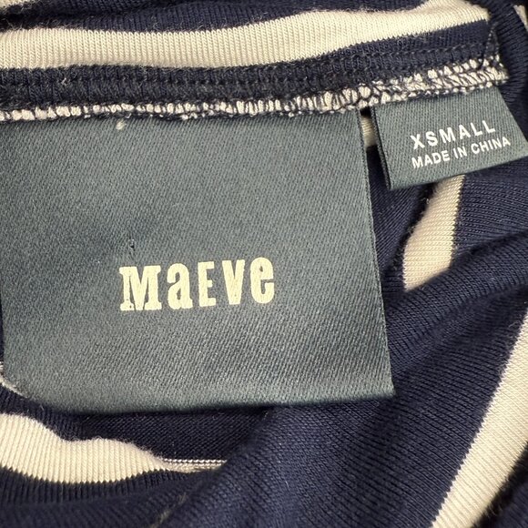 EUC Women's ANTHROPOLOGIE Maeve Striped Turtleneck Dress Navy/White‎ | Size XS - Picture 5 of 8